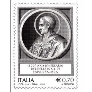 ITALIA - 2014 - 1550° dell'elezione di Papa Ormisda - 1 v.