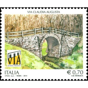 ITALIA - 2014 - 2000° della Via Claudia Augusta e del Ponte Tiberio, Rimini - 2 v.