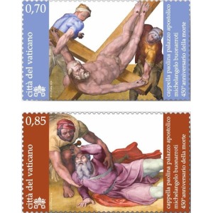 VATICANO - 2014 - 450° della morte di Michelangelo Buonarroti - 2 v.