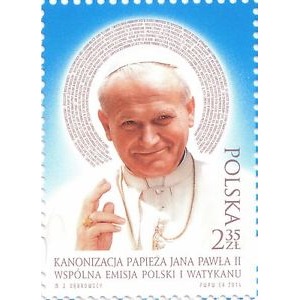 POLONIA - 2014 - Canonizzazione di Papa Giovanni Paolo II - 1 v. (E.C. di Polonia con Vaticano)
