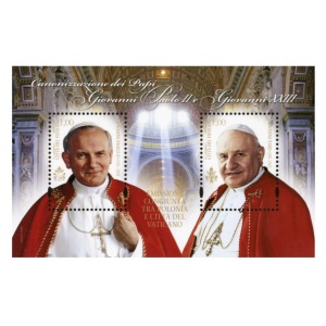 VATICANO - 2014 - Canonizzazione di Papa Giovanni Paolo II e Papa Giovanni XXIII - 1 BF (E.C. di Vaticano con Polonia)