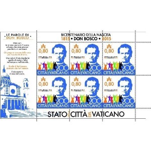 VATICANO - 2015 - 200° della nascita di San Giovanni Bosco - 1 MF da 6 v. (E.C. di Vaticano con Italia)