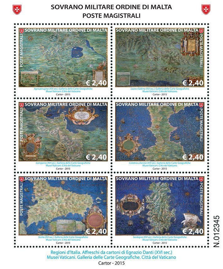 2015 Antiche carte geografiche II serie 1 BF S.M.O.M. SMOM S.M.O.M. - 2015 - Antiche carte geografiche II serie - 1 BF