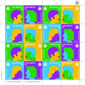 SAN MARINO - 2015 - Giornata mondiale del bacio - 1 MF da 4 blocchi