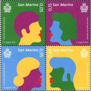 SAN MARINO - 2015 - Giornata mondiale del bacio - 4 v. in blocco