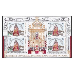 VATICANO - 2016 - 350° di Maria Consolatrice degli Afflitti e Patrona del Lussemburgo - 1 MF da 4 v. (E.C. di Vaticano con Lussemburgo)