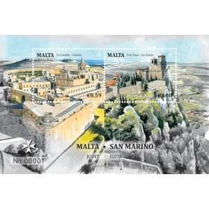 MALTA - 2016 - Collaborazione e rapporti di amicizia con Malta - 1 BF (E.C. di Malta con San Marino)