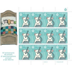 SAN MARINO - 2017 - 10° del divieto sulla sperimentazione animale a San Marino - 3 MF da 12 v. con illustrazione