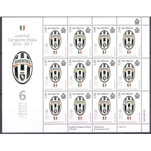 SAN MARINO - 2017 - Juventus campione d'Italia - 1 MF da 12 v. con illustrazione