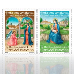 VATICANO - 2017 - Natale - 2 v. (E.C. di Vaticano con Monaco)