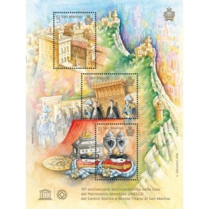 SAN MARINO - 2018 - 10° dell'inserimento nel Patrimonio Mondiale UNESCO - 1 BF