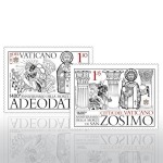 VATICANO - 2018 - 1400° della morte di Sant'Adeodato I e 1600° della morte di San Zosimo - 2 v.