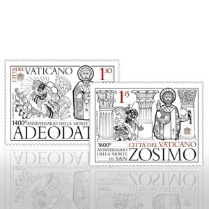 VATICANO - 2018 - 1400° della morte di Sant'Adeodato I e 1600° della morte di San Zosimo - 2 v.
