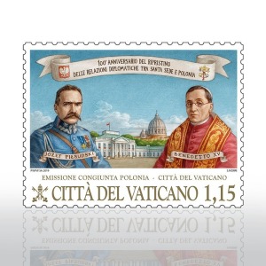 VATICANO - 2019 - 100° del ripristino delle relazioni diplomatiche tra Santa Sede e Polonia - 1 v. (E.C. di Vaticano con Polonia)