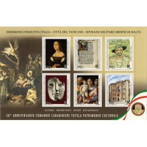 ITALIA - 2019 - 50° del Comando dei Carabinieri per la Tutela del Patrimonio Culturale - 1 BF (E.C. di Italia con Vaticano, S.M.O.M.)
