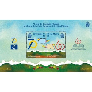 SAN MARINO - 2019 - 70° del Consiglio d’Europa e 60° della Corte Europea dei Diritti dell’Uomo - 1 BF
