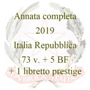 ITALIA - 2019 - Annata completa - 73 v. + 5 BF + 1 libretto prestige