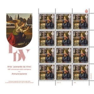 SAN MARINO - 2019 - Arte: Leonardo da Vinci - Filippo Lippi - Rembrandt - 3 MF da 12 v. con illustrazione