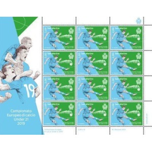 SAN MARINO - 2019 - Campionato Europeo di Calcio Under 21 - 1 MF da 12 v. con illustrazione