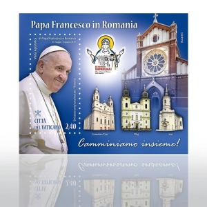 VATICANO - 2019 - Viaggio di Papa Francesco in Romania - 1 BF (E.C. di Vaticano con Romania)