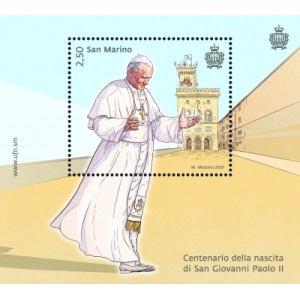 SAN MARINO - 2020 - 100° della nascita di San Giovanni Paolo II - 1 BF