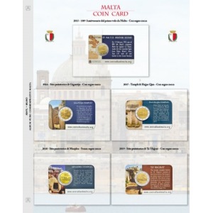ABAFIL - Foglio 2 € COMMEMORATIVI Malta 2015/2019 in coin card
