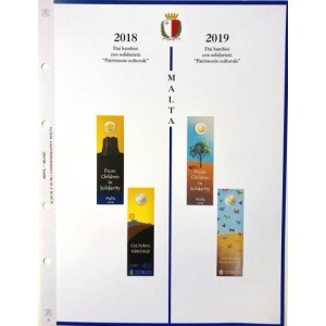ABAFIL - Foglio 2 € COMMEMORATIVI Malta 2018 e 2019 Patrimonio culturale in coin card