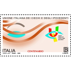 ITALIA - 2020 - 100° dell'Unione italiana dei ciechi e degli ipovedenti - 1 v. con codice a barre