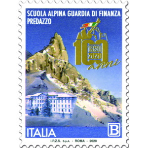 ITALIA - 2020 - 100° della Scuola Alpina della Guardia di Finanza di Predazzo - 1 v. con codice a barre