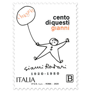 ITALIA - 2020 - 100° della nascita di Gianni Rodari - 1 v. con codice a barre