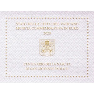 VATICANO - 2020 - 2 € 100° della nascita di San Giovanni Paolo II - FDC in folder