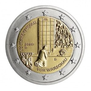 GERMANIA - 2020 - 2 € 50º della Genuflessione di Varsavia - Zecca casuale - FDC da rotolino
