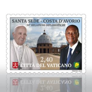 VATICANO - 2020 - 50° delle relazioni diplomatiche tra Santa Sede e Costa d'Avorio - 1 v. (E.C. di Vaticano con Costa d'Avorio)