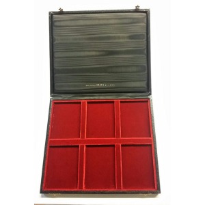 ABAFIL - ASTUCCIO PER SLABS a 6 caselle in velluto rosso - Nero