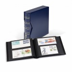 LEUCHTTURM - Album per 200 FDC DL con fogli neri a 2 tasche con custodia - Blu