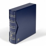 LEUCHTTURM - Album per 200 FDC DL con fogli neri a 2 tasche con custodia - Blu