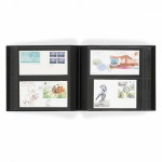 LEUCHTTURM - Album per 200 FDC DL con fogli neri a 2 tasche con custodia - Blu