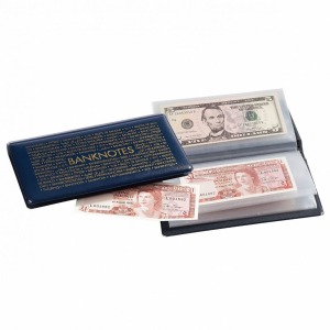 LEUCHTTURM - Album tascabile per banconote ROUTE piccolo a 20 tasche, senza custodia - Blu