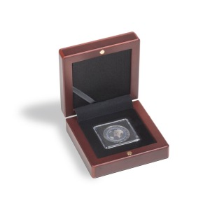 LEUCHTTURM - Astuccio VOLTERRA in legno a 1 casella quadrata da 38 mm - Mogano