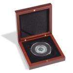 LEUCHTTURM - Astuccio VOLTERRA in legno a 1 casella rotonda da 67,5 mm o 82,5 mm - Mogano