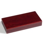LEUCHTTURM - Astuccio VOLTERRA in legno a 3 caselle quadrate da 50 mm - Mogano