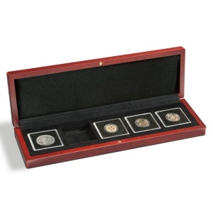 LEUCHTTURM - Astuccio VOLTERRA in legno a 5 caselle quadrate da 50 mm - Mogano