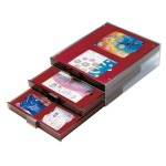 LINDNER - BOX DOPPIO FUMÉ ad 1 casella rettangolare da 210x270 mm - Bordeaux