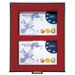 LINDNER - BOX PER COLLEZIONISTI FUMÉ a 2 caselle rettangolari da 165x105 mm - Bordeaux