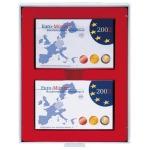 LINDNER - BOX PER COLLEZIONISTI STANDARD a 2 caselle rettangolari da 165x105 mm - Rosso