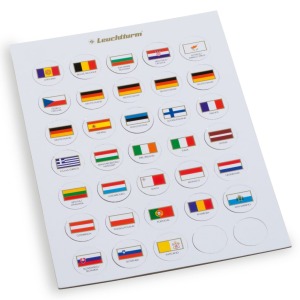 LEUCHTTURM - Badge con bandiere dei Paesi dell'Euro per capsule dei 2 €