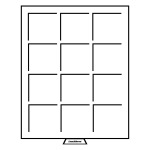 LEUCHTTURM - Box MB fumé con vassoio in floccato bordeaux a 12 caselle quadrate da 64 mm