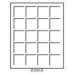 LEUCHTTURM - Box MB fumé con vassoio in floccato bordeaux a 20 caselle quadrate da 48 mm