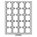 LEUCHTTURM - Box MB fumé con vassoio in floccato bordeaux a 20 caselle quadrate da 50 mm con tacca