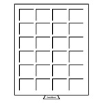 LEUCHTTURM - Box MB fumé con vassoio in floccato bordeaux a 24 caselle quadrate da 42 mm